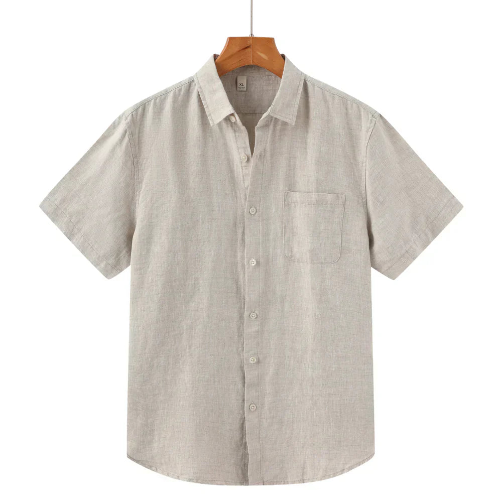 Camisa de Linho Manga Curta Masculina