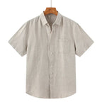 Camisa de Linho Manga Curta Masculina