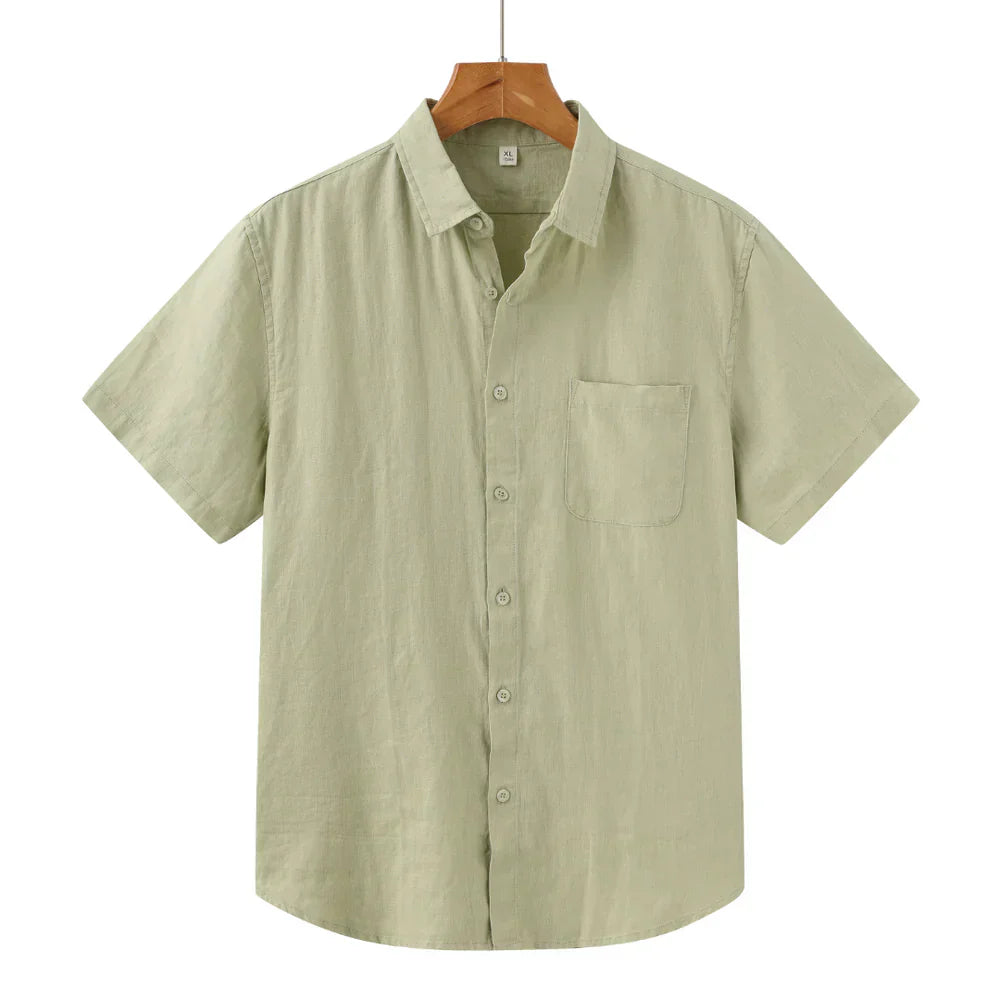 Camisa de Linho Manga Curta Masculina