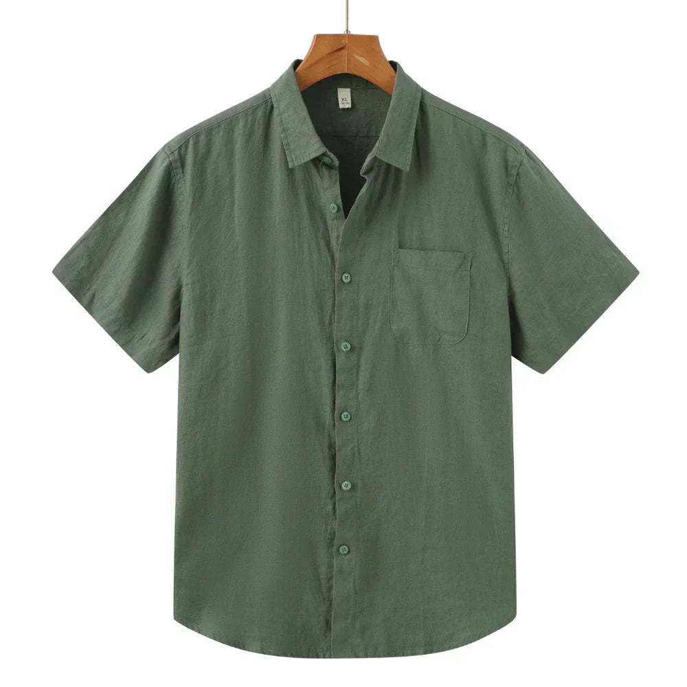 Camisa de Linho Manga Curta Masculina