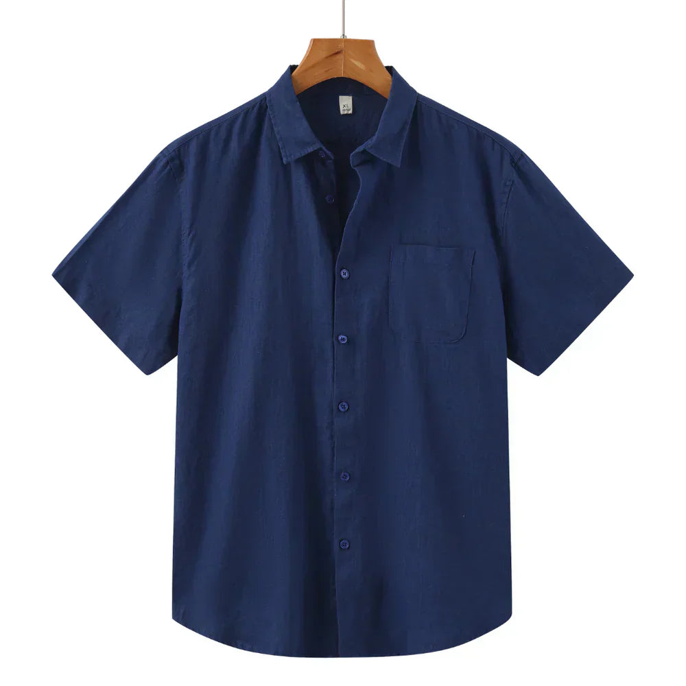 Camisa de Linho Manga Curta Masculina