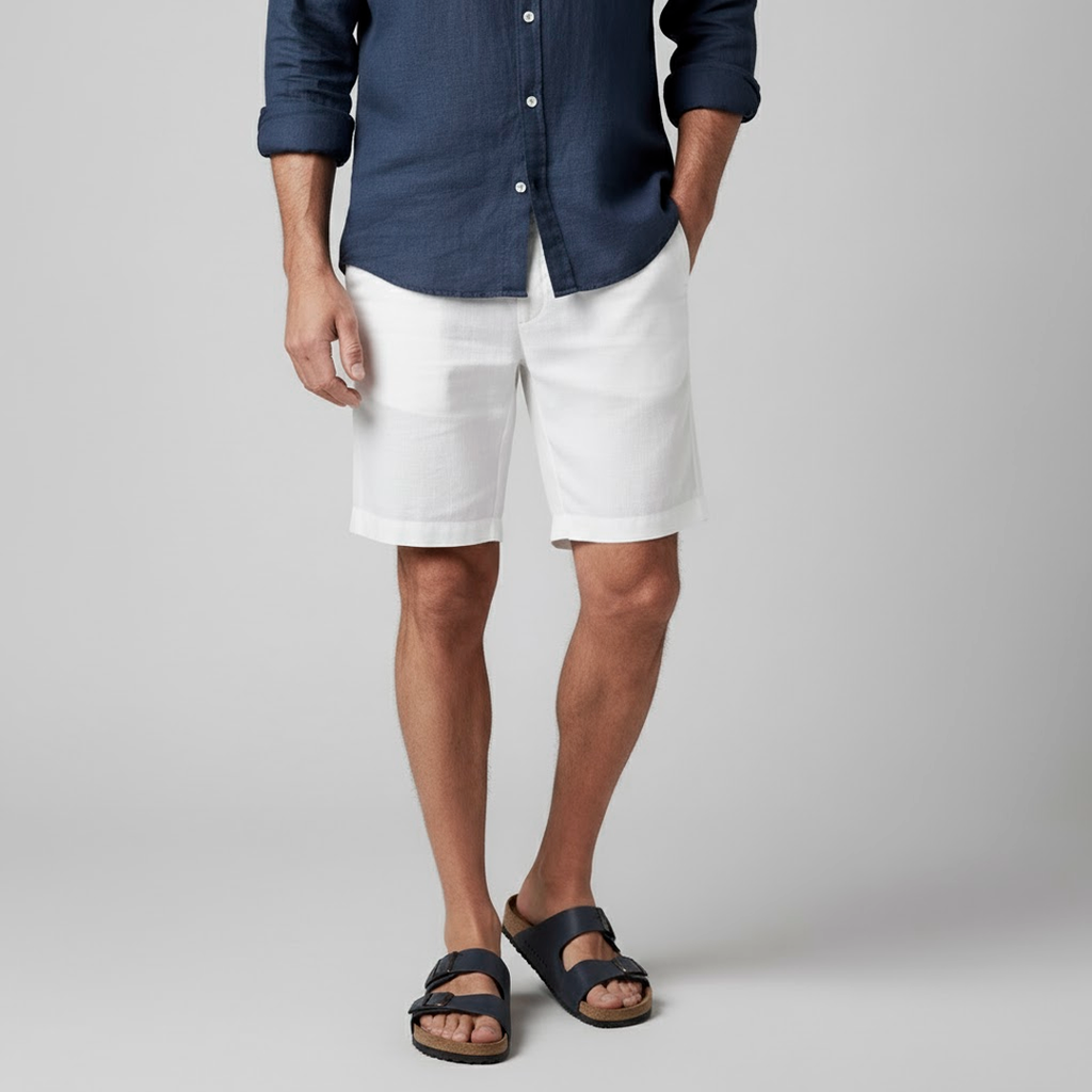 Bermuda de Linho Masculina Marenzzo White