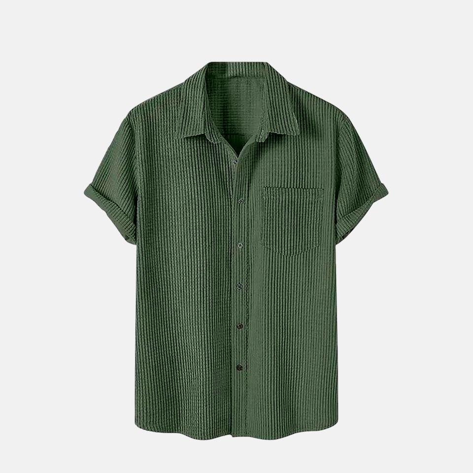 Camisa Manga Curta Marenzzo Veludo Cotelê