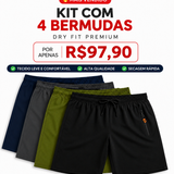 [Pague 2 Leve 4] Bermudas Dry Fit Premium Secagem rápida, Bolso com Zíper e Ajuste Anatômico + FRETE GRÁTIS