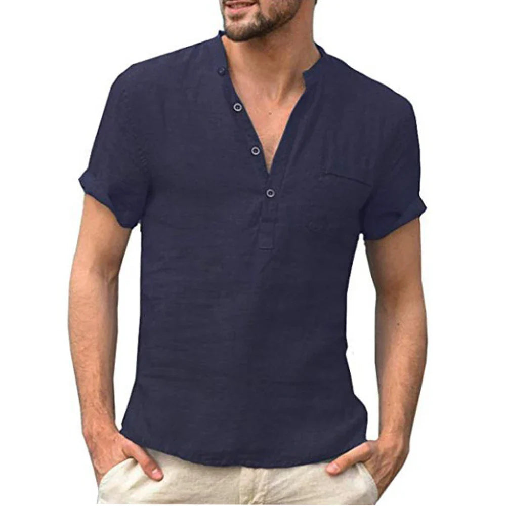Camisa Masculina De Linho Confort Marenzzo