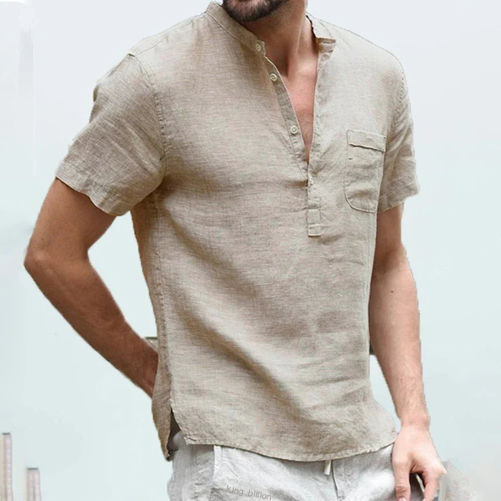 Camisa Masculina De Linho Confort Marenzzo